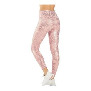 Fabletics Oasis High Waisted PURELUX 7/8 Leggings, NWT, Pink Floral Metallic
